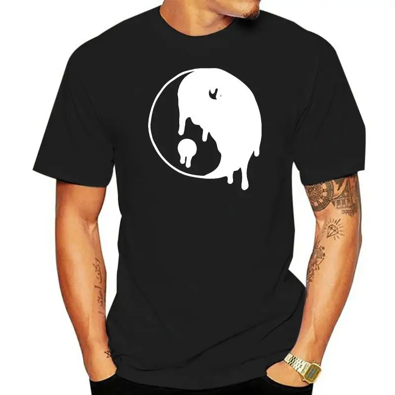 Mens Odkvapkávanie Yin Yang Čínsky Grafické T-Shirt Mier Hippie-Krátke Rukávy T-Shirt
