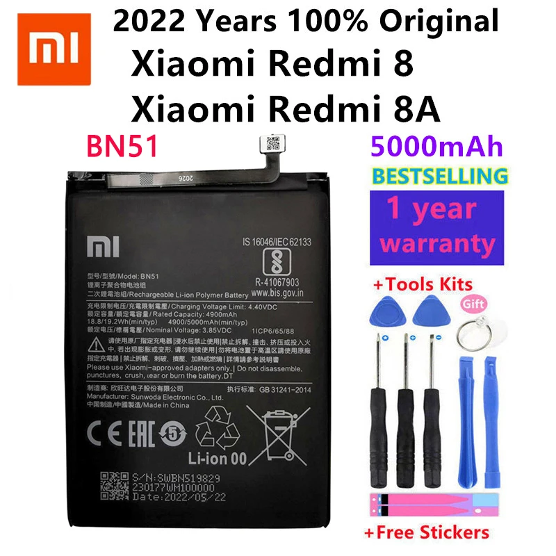 Xiao mi 100% Pôvodnej BN51 5000mAh Batérie Pre Xiao Redmi 8 Redmi 8A Redmi8 Vysokej Kvality Telefón Náhradné Batérie Bateria