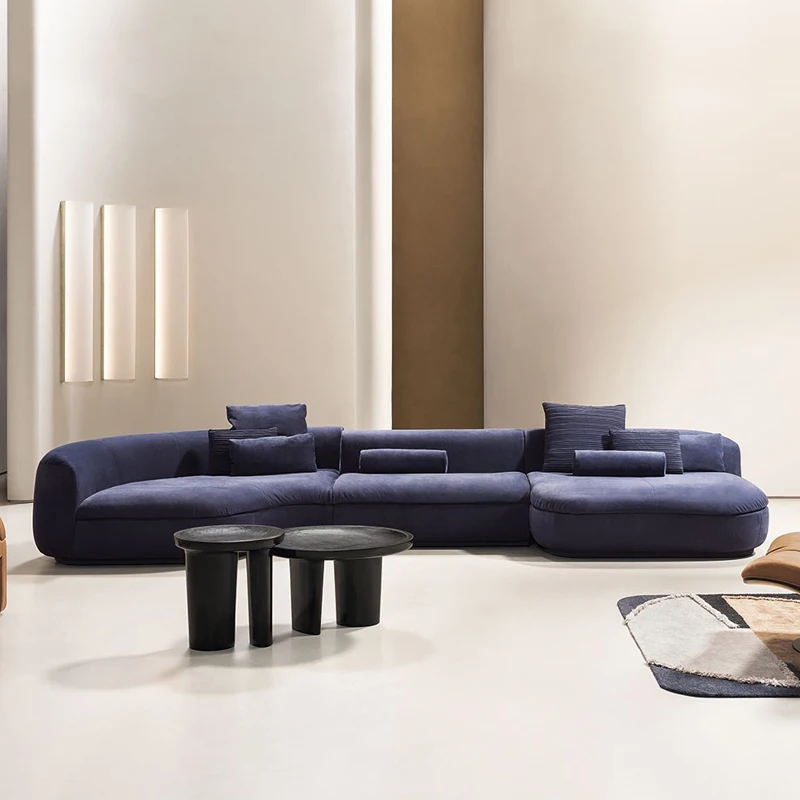 Taliansky minimalistický handričkou gauč, traja ľudia arc obývacia izba, veľký dom typu, svetlo luxusný kombinovaný rohový nábytok