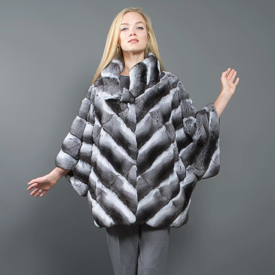 Bat Typ Kožušinový Kabát Ženy Zimné Oblečenie Móda Chinchilla Farba Bunda, Kabát Vysokej Kvality