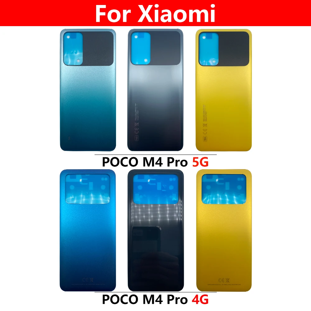 100% Originálne Batérie Zadný Kryt Skla Zadných Dverí Náhradné Bývanie Pre Xiao Poco X4 Pro / Poco M4 Pro 4G 5G S Lepidlom
