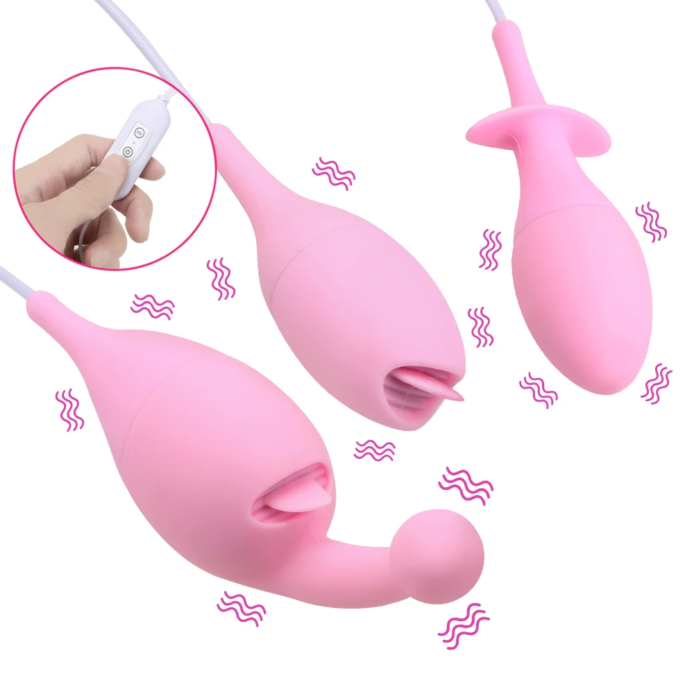 OLO Jazyk Lízanie Vibrátor Bradavky Stimulátor Klitorisu Análny Plug Vibračné Vajíčko G Mieste Masér Orálny Sex Hračky pre Ženy