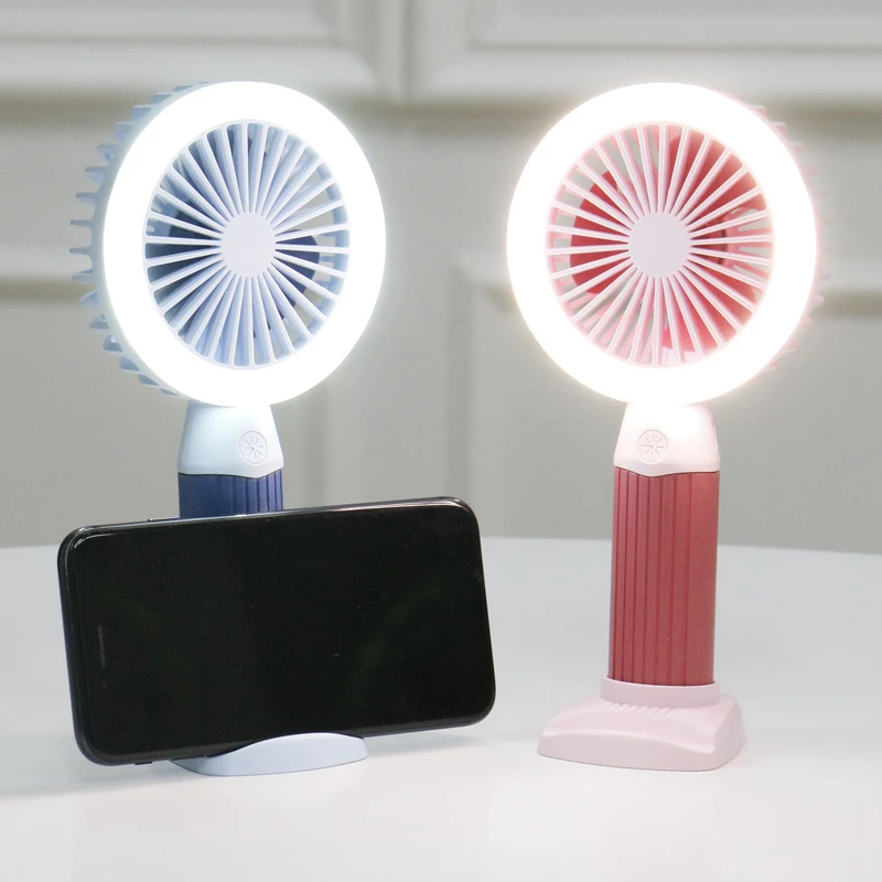 Prenosné Vzduchu Chladiaci Ventilátor Nočné Svetlo Mini Jednoduché Ploche Ručné Ventilátor USB Nabíjateľné LED Svetlo Chladné Letné Darček