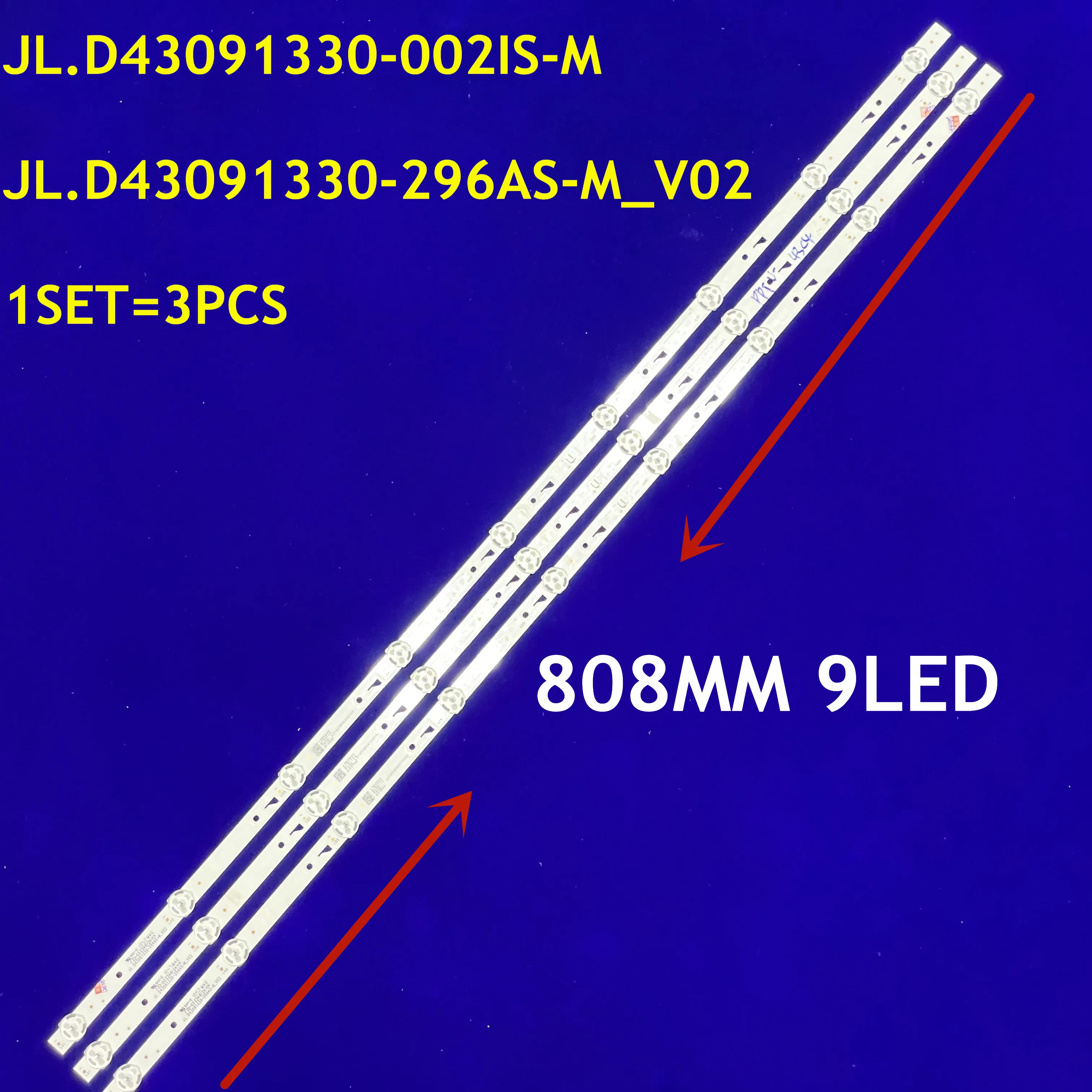 1SET=3KS Nové LED Podsvietenie, JL.D43091330-002IS-M JL.D43091330-296AS-M_V02 Pre Philco Ptv43e60sn Ptv43e60 PTV-43VF4 UF4 43C4