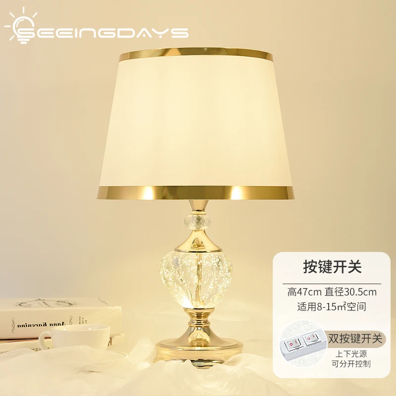 Doprava zadarmo Moderné Jednoduchého Luxusu Krištáľové Lampy, Spálňa, Obývacia Izba, Nočné Lampy Štúdia Stolná Lampa Led Nočné Lampy Domova