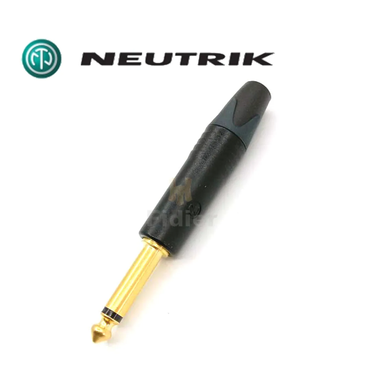 Neutrik NP2X-B TS rovno plug 6.35 mm mono kanál TS hudobný nástroj black zlacený konektor
