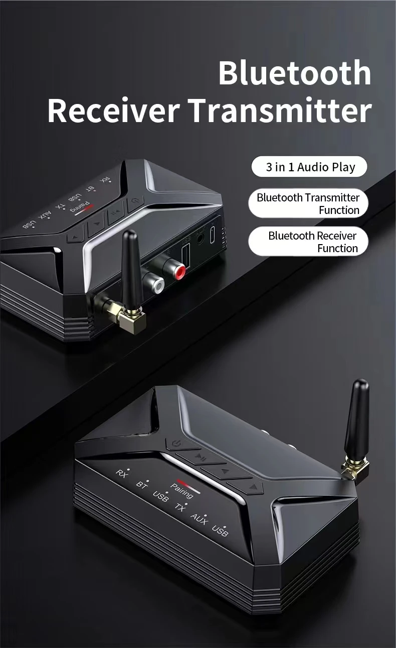 Bluetooth 5.0 Vysielač, Prijímač Mini Stereo Bluetooth, AUX RCA, 3.5 mm Jack Pre TV, PC Súprava Bezdrôtového Audio Adaptér