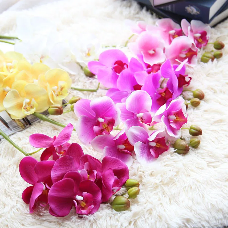 8.5~9.5 CM 5 KS Motýľ Orchidea, umelé kvety, Kvet Hlavu strany domova svadobné dekorácie, doplnky falošné kvet