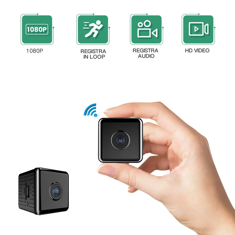 Malý a Ľahký W10 1080P WIFI Bezdrôtové IP Kamery Pohybu, Alarm 90 Stupňov Široký Uhol Viacerých Obrazoviek Vstavaný Mikrofón