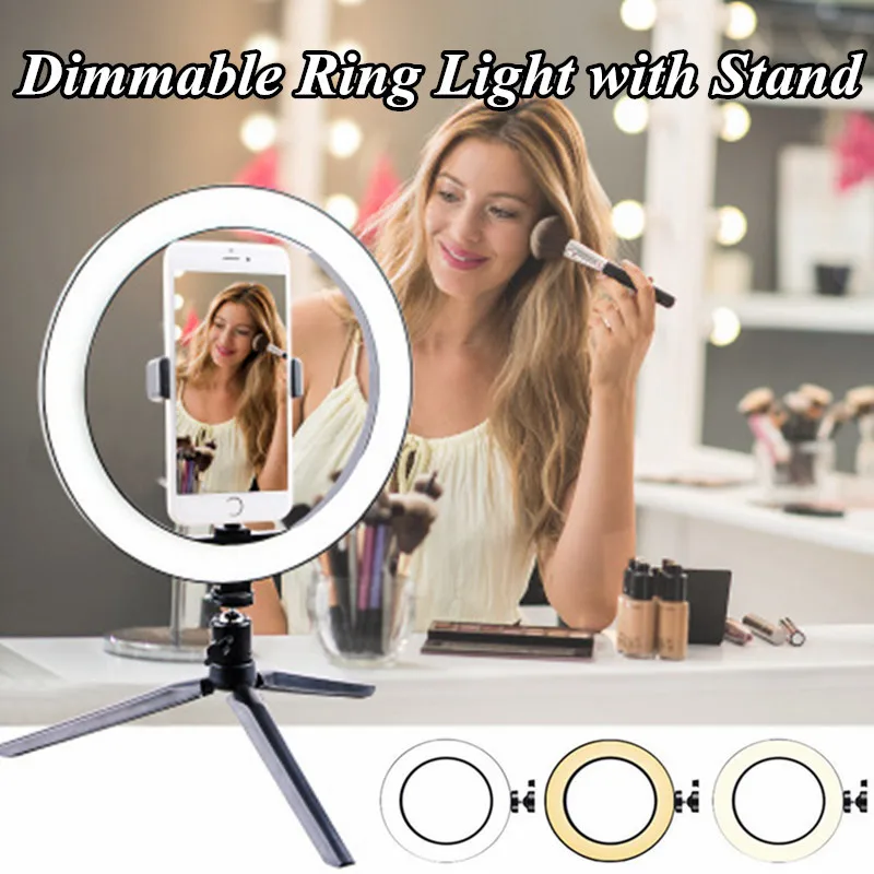 Stmievateľné 16 cm 6 cm Živé Vysielanie make-up Selfie USB LED S Statív Stojí Fotografia, Video Svetla Prstenec Svetla