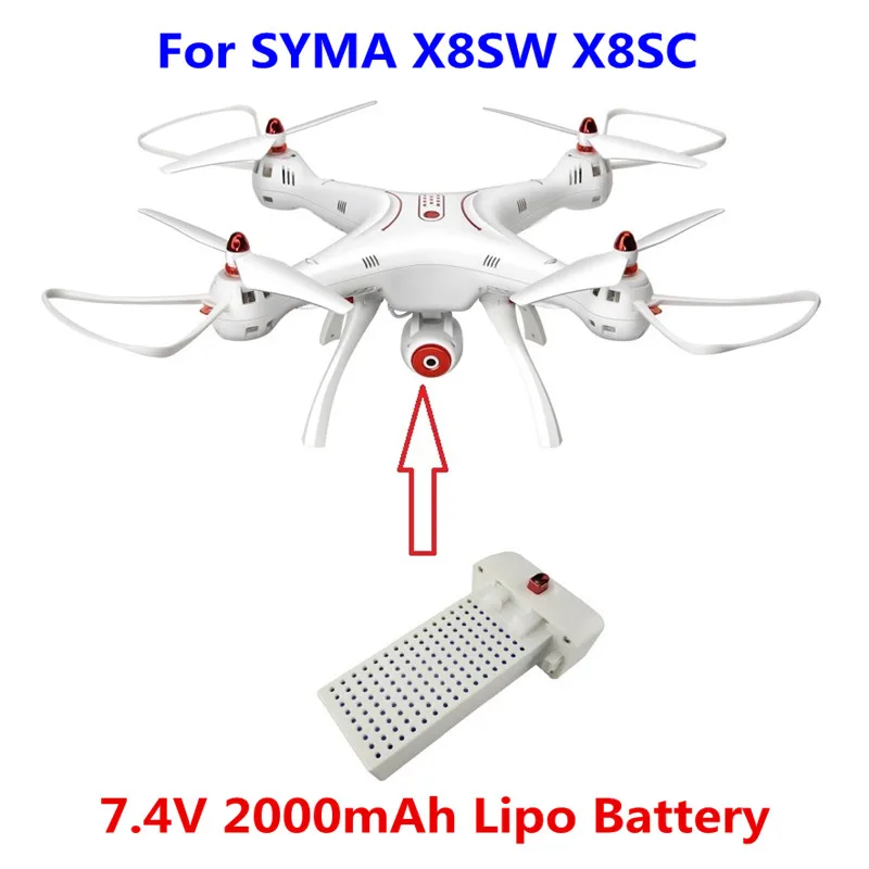 SYMA X8PRO X8SW 7.4 V 2S 2000mAh Batéria Pre X8SC RC Drone Diaľkové Ovládanie Quadcopter Drone Náhradných Dielov