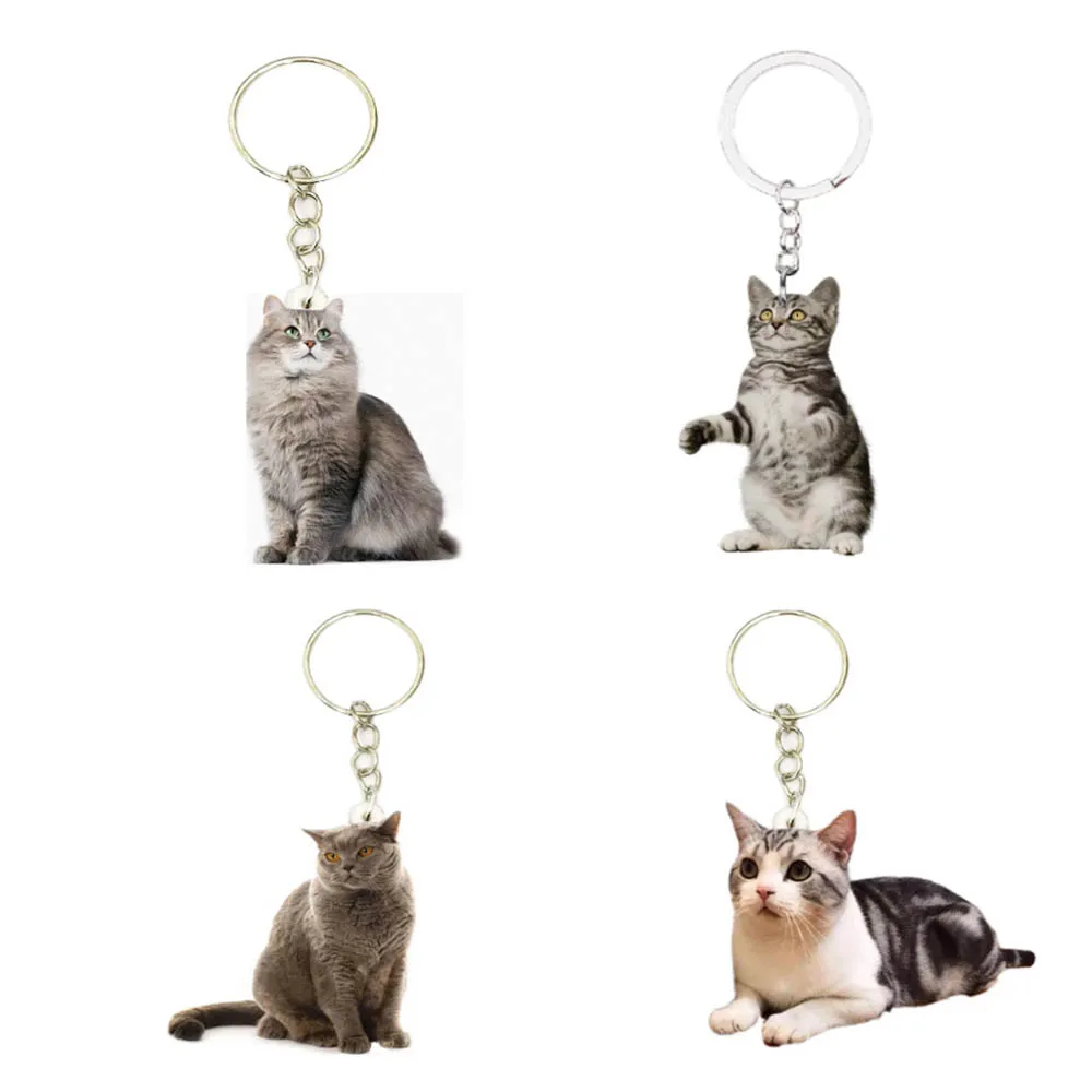 Mačka Akryl British Shorthairs Keychain na Batoh 4pcs/set Zvierat Roztomilý Módne Kúzlo Krúžok pre Priateľ Dary Keyring