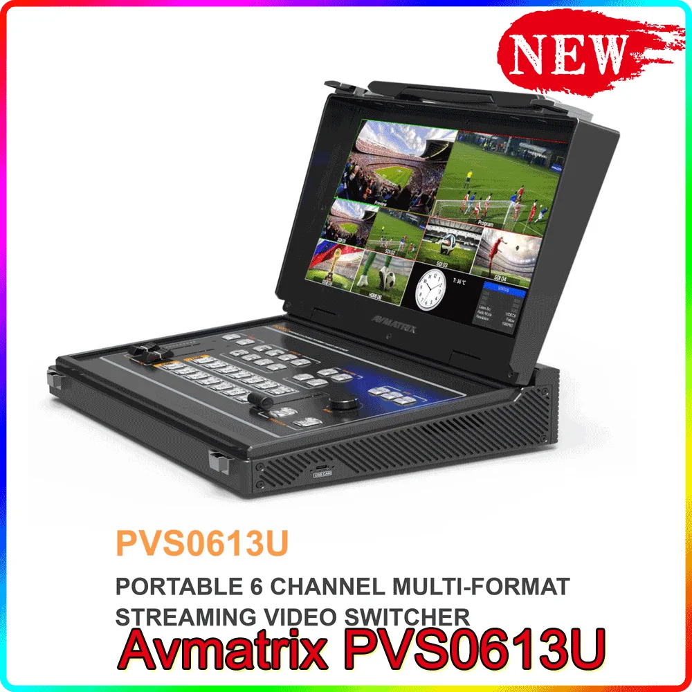 AVMATRIX NOVÉ PVS0613U 13,3 Palca IPS FHD Displej Prenosné 6 Channel 4×SDI a 2×HDMI Vstupy, Multi-Formát Streaming Switcher