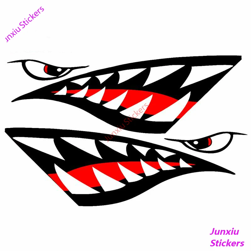 JDM Shark Ústa, Zuby Cartoon Odtlačkový Nepremokavé Auto Samolepky Tvorivé Graffiti Motocykel SUV Dekorácie Auta Assessoires KK13*5 cm