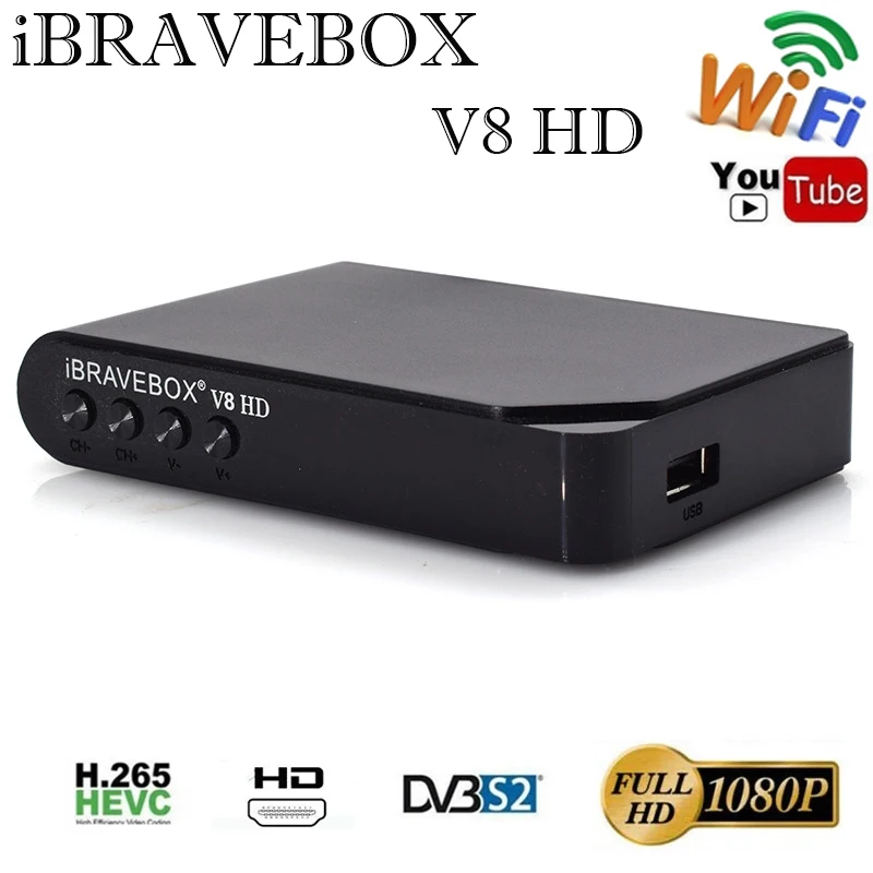 iBRAVEBOX V8, Satelitný TV Prijímač, Digitálny, H. 264 Full HD 1080P DVB-S2 USB, Wifi, TV so Satelitným príjmom dekodér Youtobe