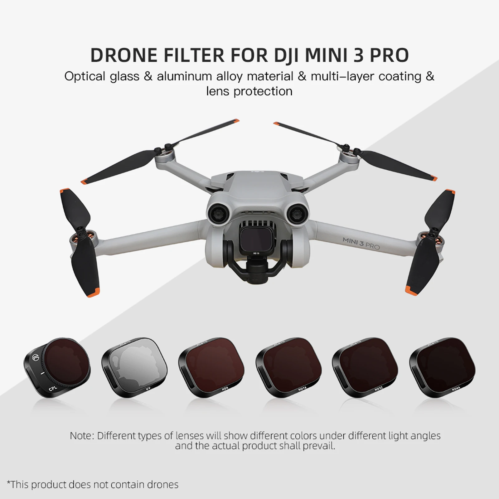 Drone Filtre Fotoaparátu Kompatibilného s DJI Mini 3 Pro Nepremokavé Oilproof Hliníkovej Zliatiny Filtra Šošovky, Optické Sklo Multi-vrstvené