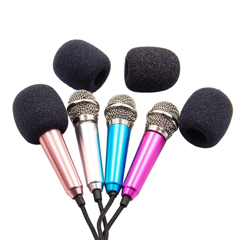 mini Prenosné 3,5 mm Stereo Studio Mic KTV Karaoke Mini Mikrofón Pre Smart Telefón, Notebook, PC Desktop Prenosné Audio, Mikrofón
