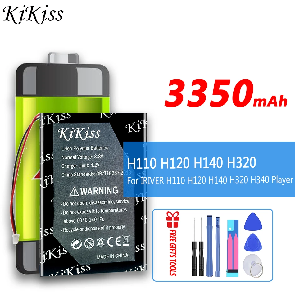 KiKiss 3350mAh Nabíjateľná Batéria pre IRIVER H110 H120 H140 H320 H340 Prehrávač MP3 PlaymerDA2WB18D2 Batérie