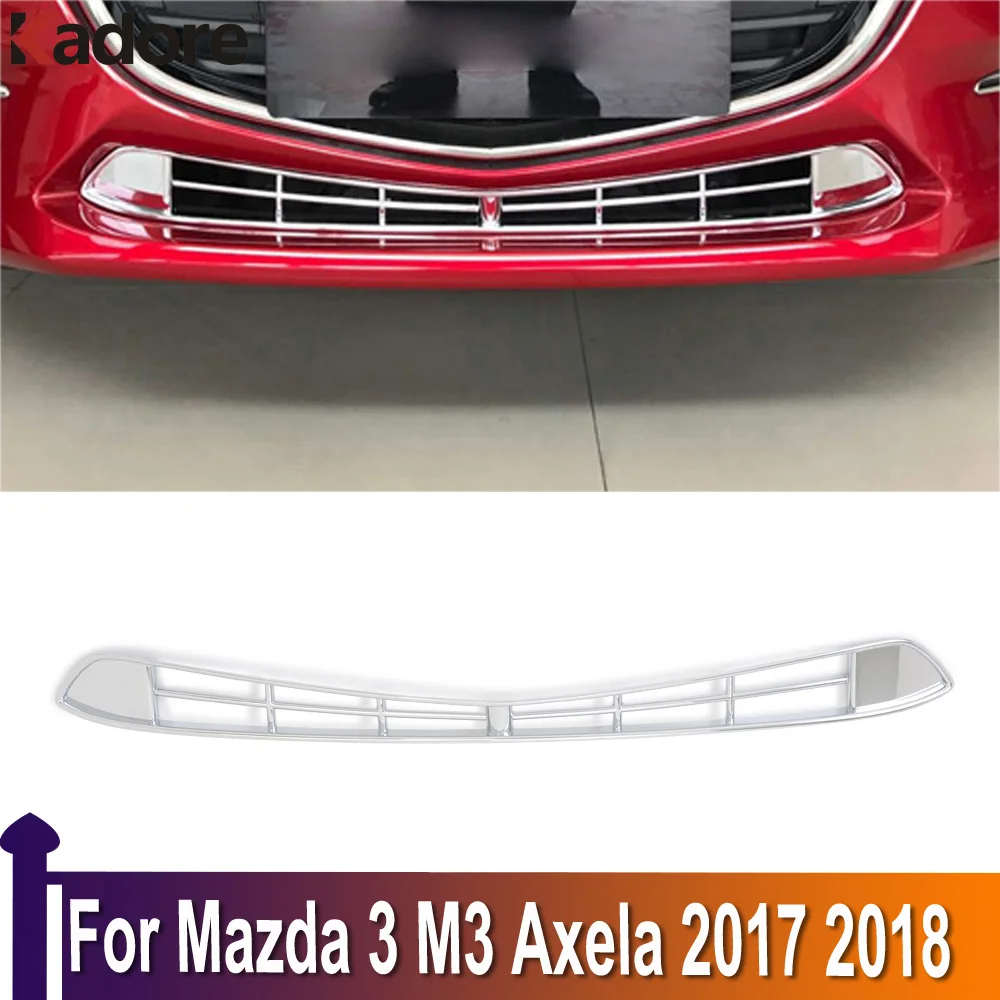 Pre Mazda 3 M3 Axela 2017 2018 Predná Spodná Mriežka Kryt Výbava Liatie Obloha Chránič Auto Príslušenstvo, ABS Chrome
