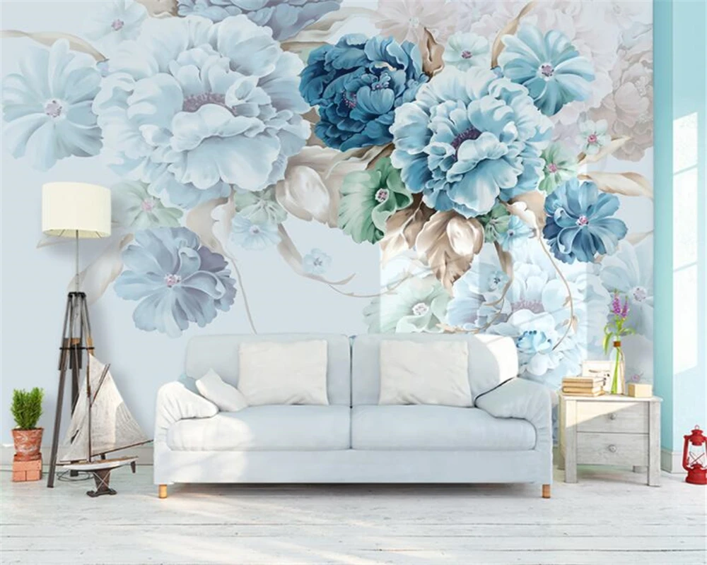 Vlastné foto tapety ručne maľované pivónia kvetinové steny pokrýva nástenná maľba na obývacia izba, spálňa pozadí 3d tapety