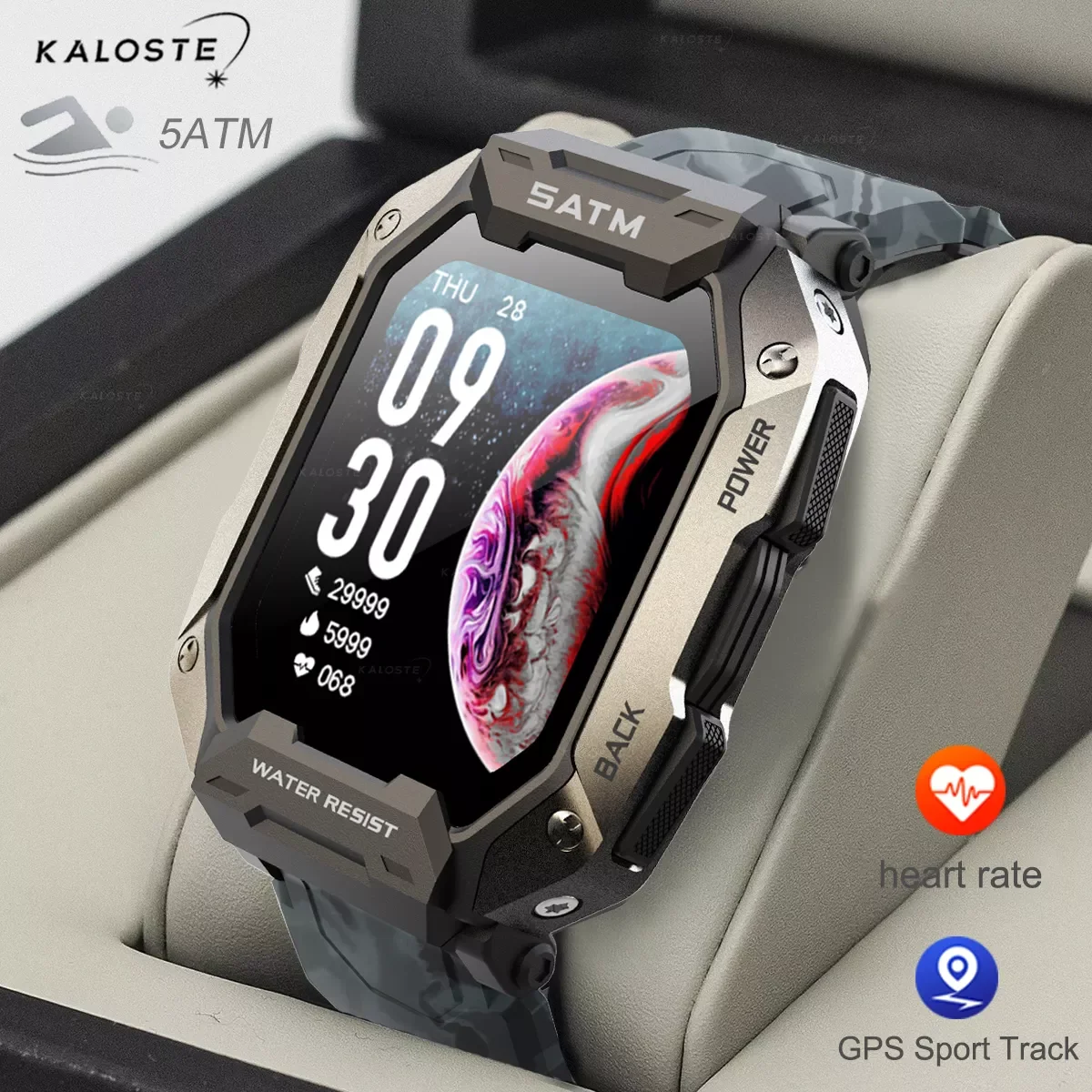 KALOSTE Smart Hodinky 2022 Nové Vonkajšie Športové Smart Hodinky Srdcovej frekvencie, Krvného Tlaku 5ATM Nepremokavé Bluetooth Smartwatch Pre Pánske