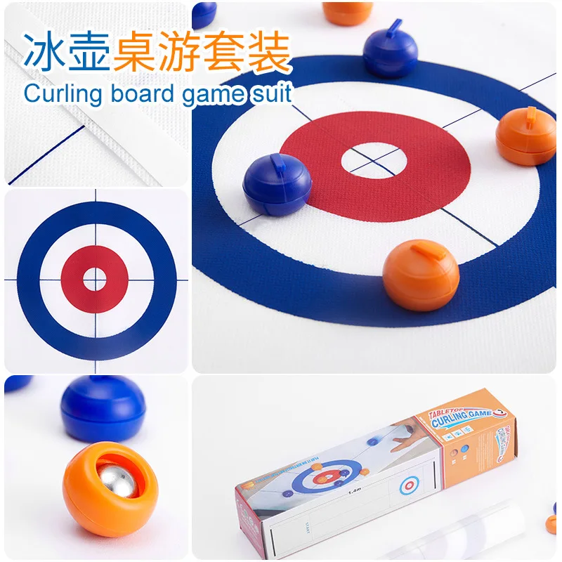 Desktop Curling Detí Vzdelávacie Ploche Hry Hračky Rodič-dieťa Interaktívne Bitka Mini Curling Dosková Hra pre Dospelých Oblek
