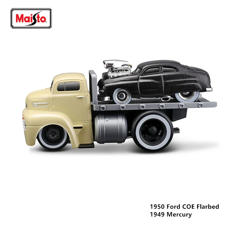 Maisto 1:64 1950 Ford RE Flatbed 1949 Ortuť Americkej klasickej svalov auto die-odlievanie model kolekcie darček darček