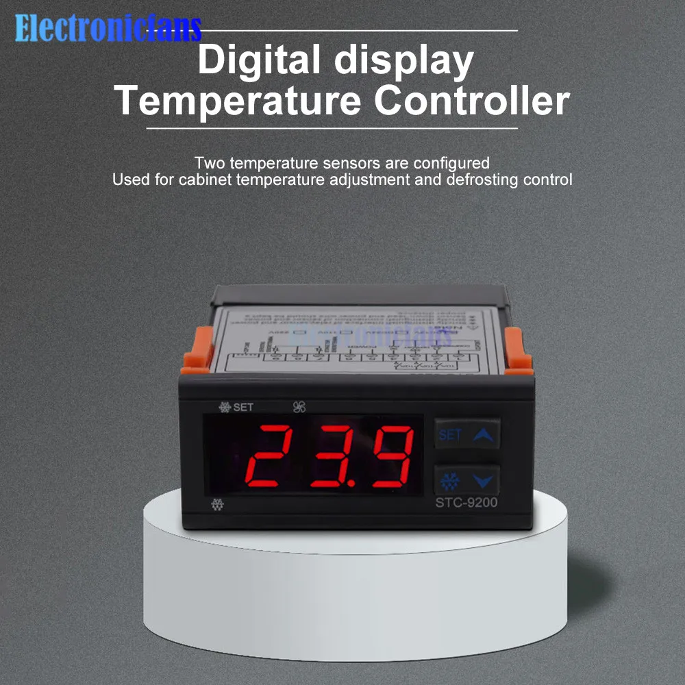 STC-9200 Regulátor Teploty DC 12V 24V AC 110-220V Digitálny Displej Inteligentný Termostat pre Mraznička Chladnička Inkubátor