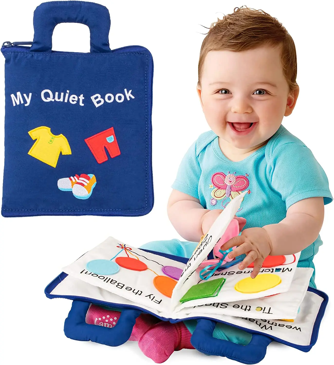 10 Zmyslové Mäkké Činnosť Obsadené Knihy Interaktívne Tkaniny Tkaniny Knihy Batoľa Cestovať Skoro Vzdelávacie Montessori Hračky pre Boy & Girl