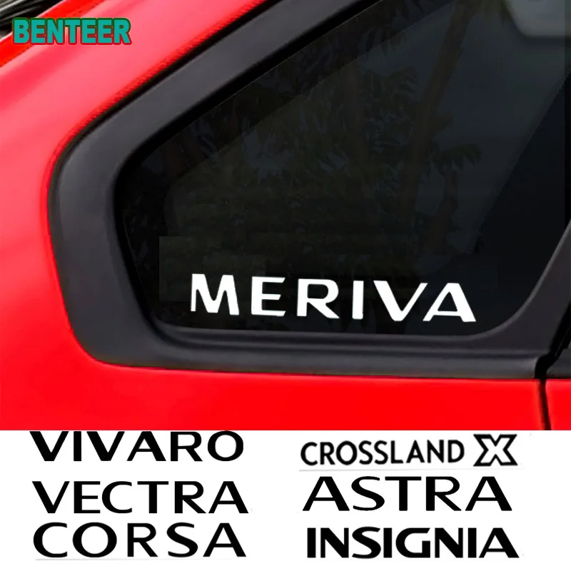 2 ks Reflexné auto windows nálepka Pre Opel Astra Insígnie Corsa Vectra Mokka Meriva Vivaro CrosslandX Auto Príslušenstvo