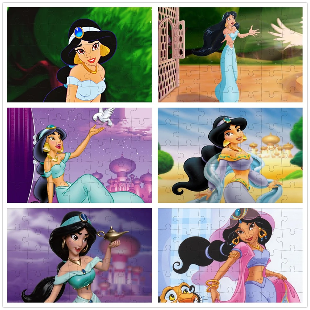 35 Kusy Skladačka Puzzle Aladdin Disney Princess Jasmine Cartoon Deti Duševného Educational Diy Puzzle Hra, Hračky, Darčeky
