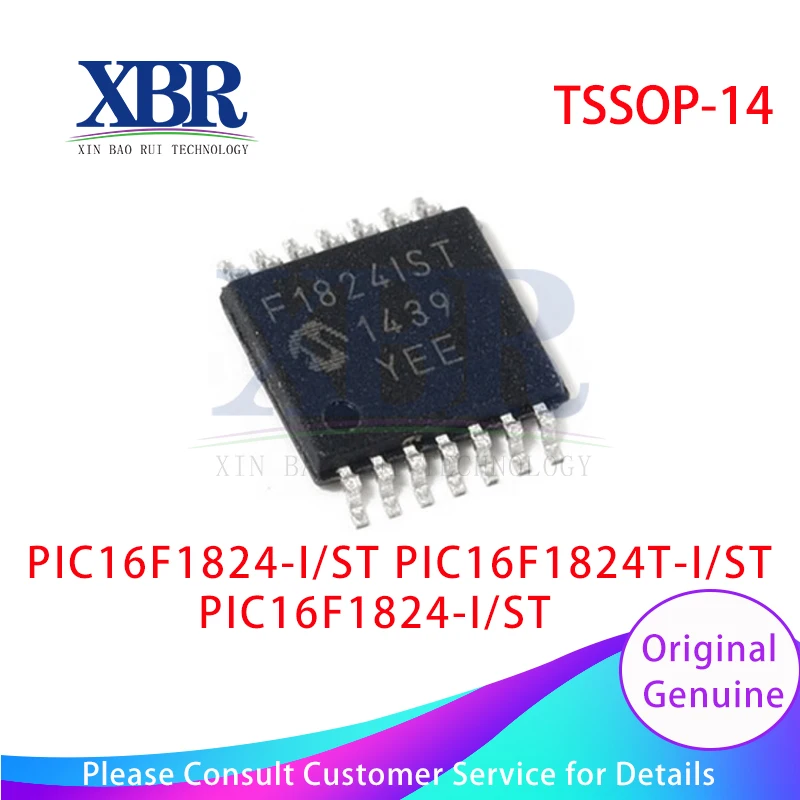 5 ks PIC16F1824T-I/ST PIC16F1824-I/ST PIC16F1824-E/ST TSSOP-14 Mikroprocesory