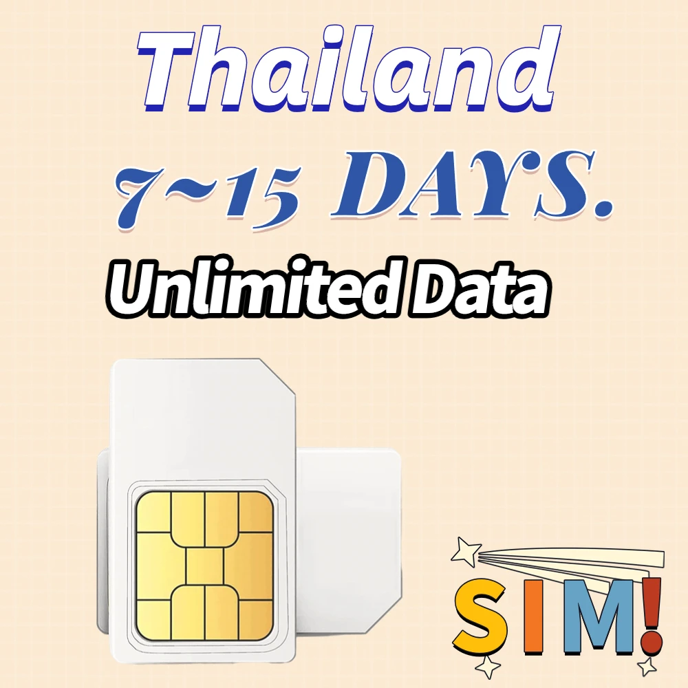 Thajsko Neobmedzený Prístup na Internet Údajov SIM Karty Pre 7 15 Dní Mobilné Dáta Telefónu Kariet 3-In-1 SIM Medzinárodné Dátové Karty, Cestovné