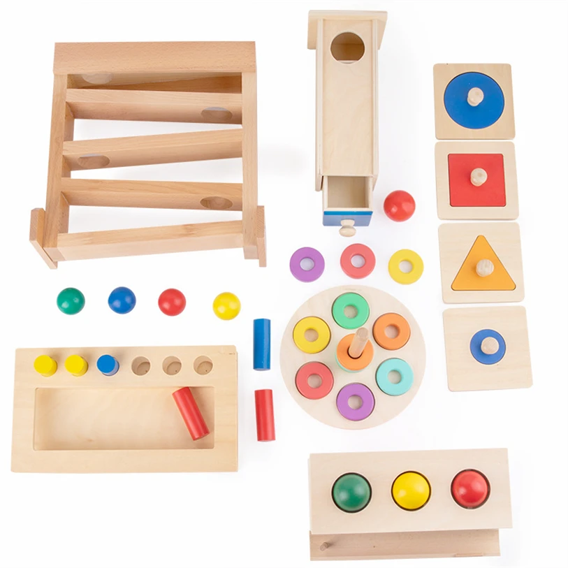 Montessori Puzzle Učebné Materiály Loptu Bežecká Stopa Vzdelávacie Hračky Pre 2 ročná učebná pomôcka Vianočný Darček D86Y