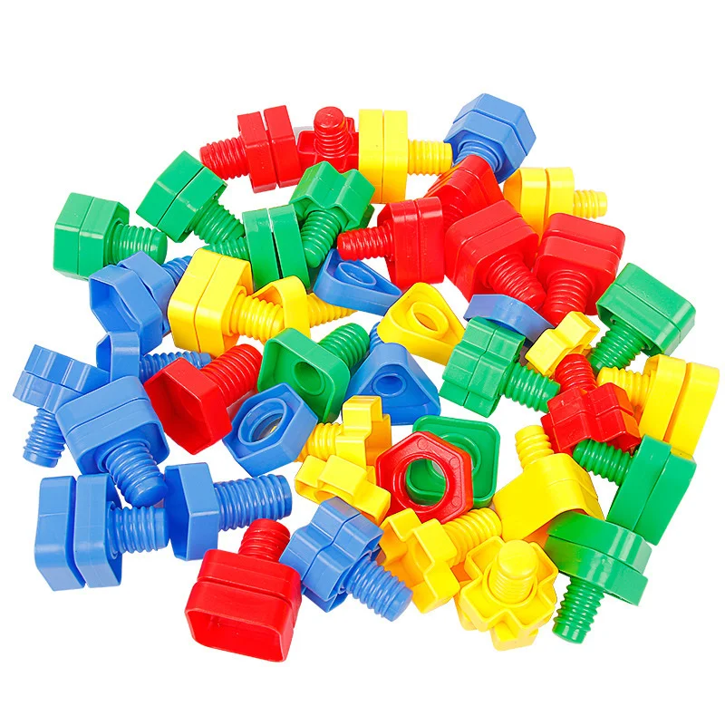 4Pairs Skrutku Stavebné Bloky, Plastové Vložiť Bloky Matice Tvar Hračky Pre Deti, Vzdelávacie Hračky Montessori presné Modely