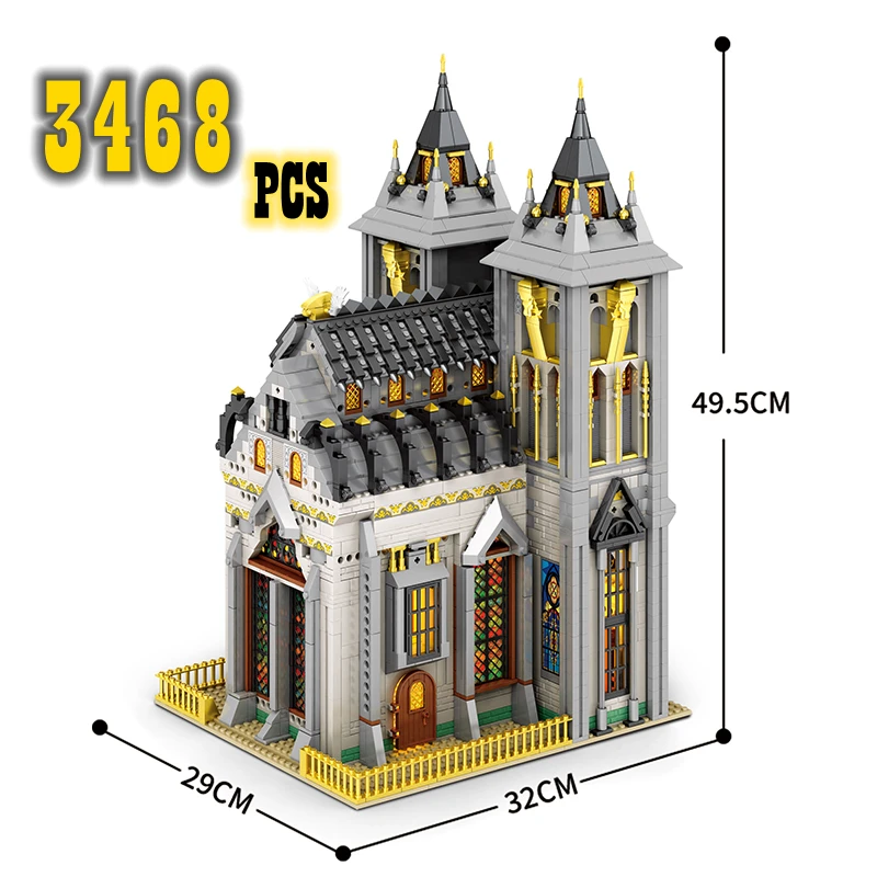 66027 Creative Expert Ulici Názory Stredovekého Mesta Cirkvi Moc Tehly Modulárny Domu Model Stavebné Bloky, Hračky Slávny Architektúry