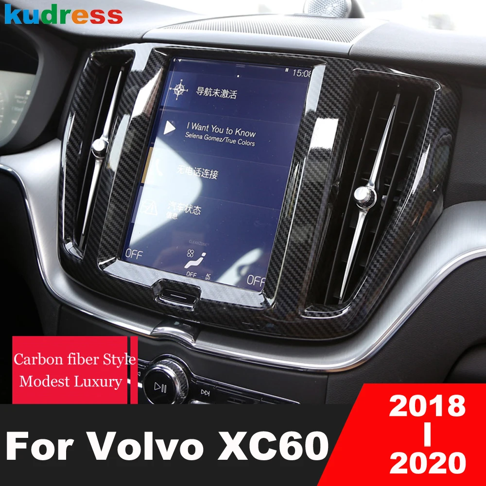 Pre Volvo XC60 2018 2019 2020 Uhlíkové Firber Auto stredovej Konzoly Navigáciu Dekorácie Kryt Výbava Nálepky, Interiérové Doplnky
