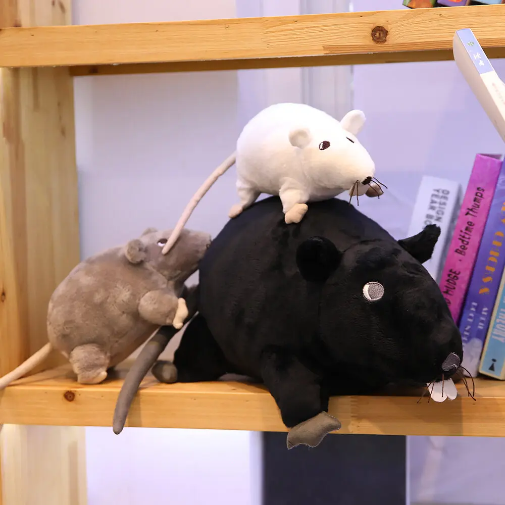 Super 3D Simulované Mäkké Plyšové Myši Bábika Plnené Potkan Zvierat Hračka Peluche Maskot Nový Rok, Narodeniny Vianočný Darček