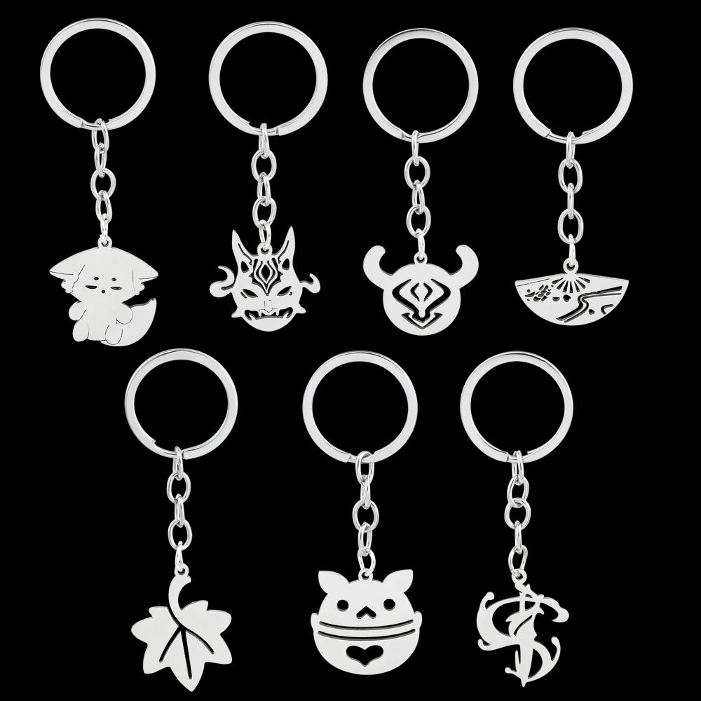 Hra Genshin Vplyv Kovov Keychain Anime Z Nerezovej Ocele S Príveskom Keyrins Auto Kľúča Držiteľa Šperky Príslušenstvo Roztomilý Darček Pre Fanúšikov