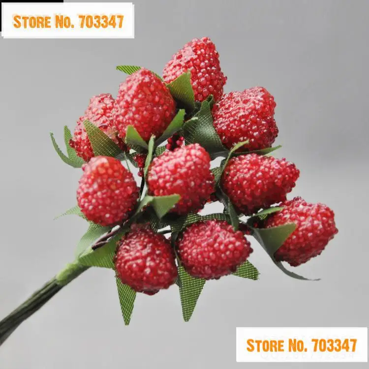 Hot predaj!!1,5 cm Umelá Mini Jahoda Rastlín Pre Scrapbooking Ovocie Umelé Bobule Vianočné Ozdoby