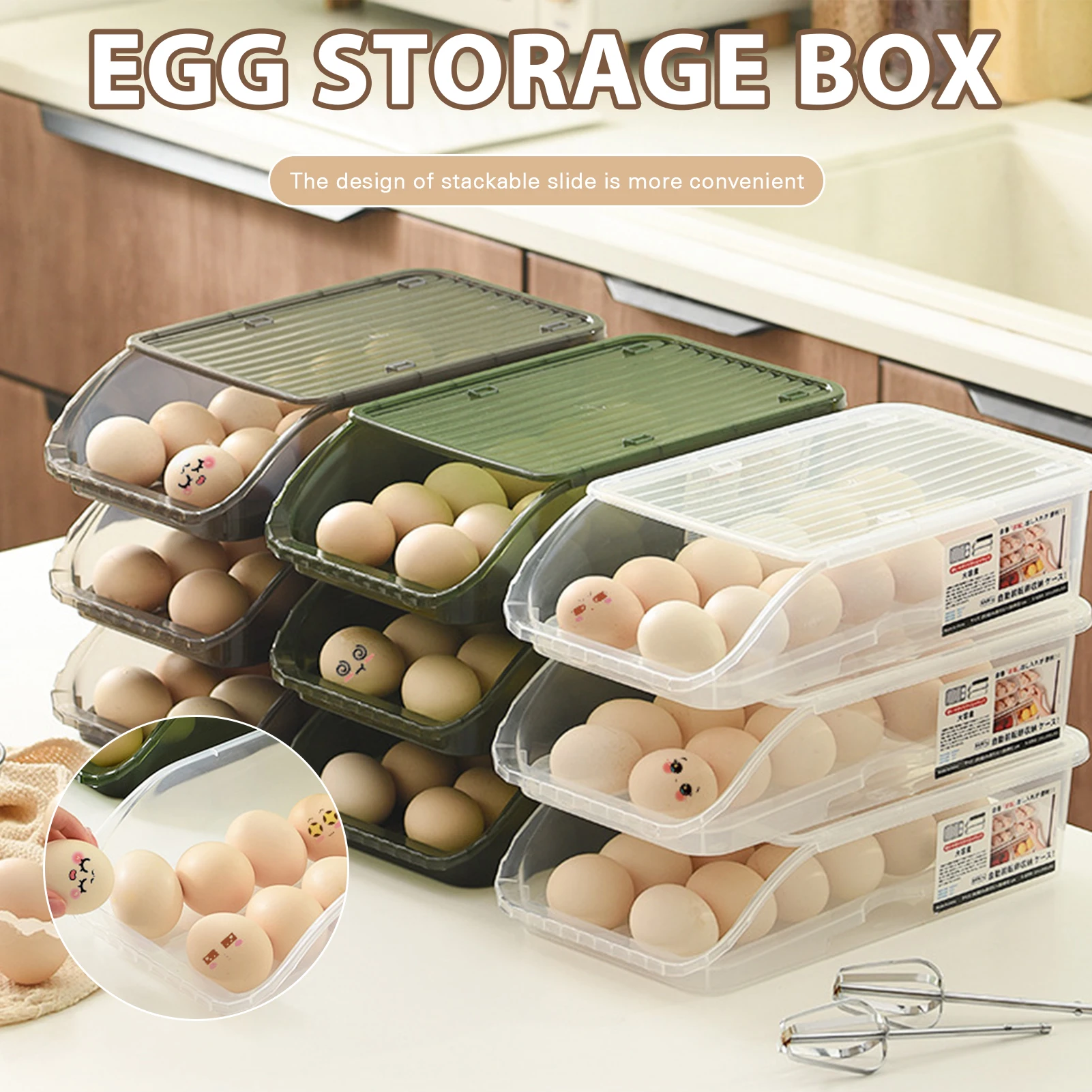 Automatické Roll-off Vajcia Úložný Box Chladnička Čerstvé Organizátor Vajcia Zásobník na Vajcia Držiak na Domácej Kuchyni Vajec Skladovanie Nádoba