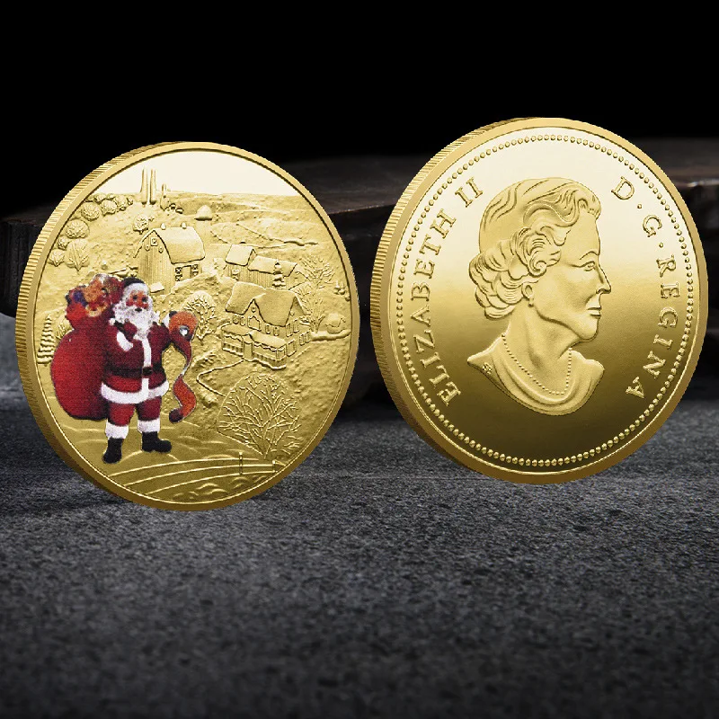 Santa Claus, Ktorí Chcú Mince Zberateľské Zlaté Á Suvenír Mince Severný Pól Kolekcie Darček Veselé Vianoce Pamätné Mince