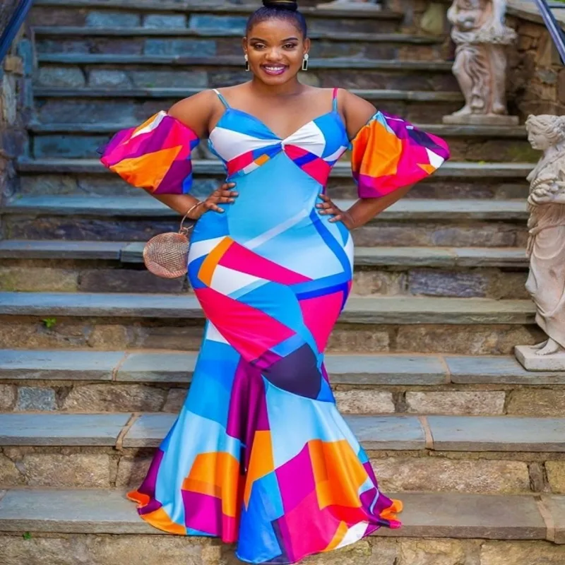 Africké Šaty Pre Ženy 2020 Župan Lete Plus Veľkosť Dlhé Šaty Dámske Tradičné Africké Oblečenie Maxi Šaty