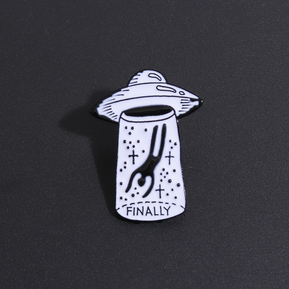 Kreatívny priestor lode UFO Kvapka Oleja Cartoon Cudzie Brošňa smalt pripnúť odznak rocket vesmíru pin budúcnosti sveta dobrodružstvo darček