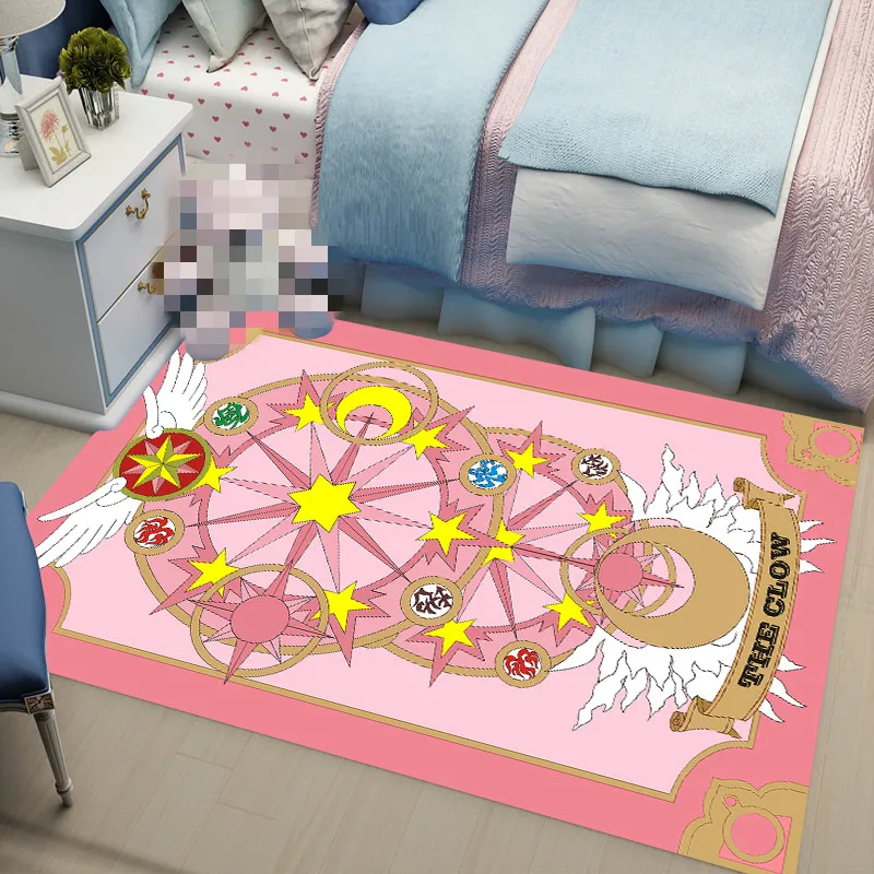 Roztomilý Kreslený Anime Ružová Mesiac Card Captor - Sakura Magický Kruh Non-slip Absorpčné Dvere Mat Podlahe Koberec Domov Obývacia Spálňa Koberce