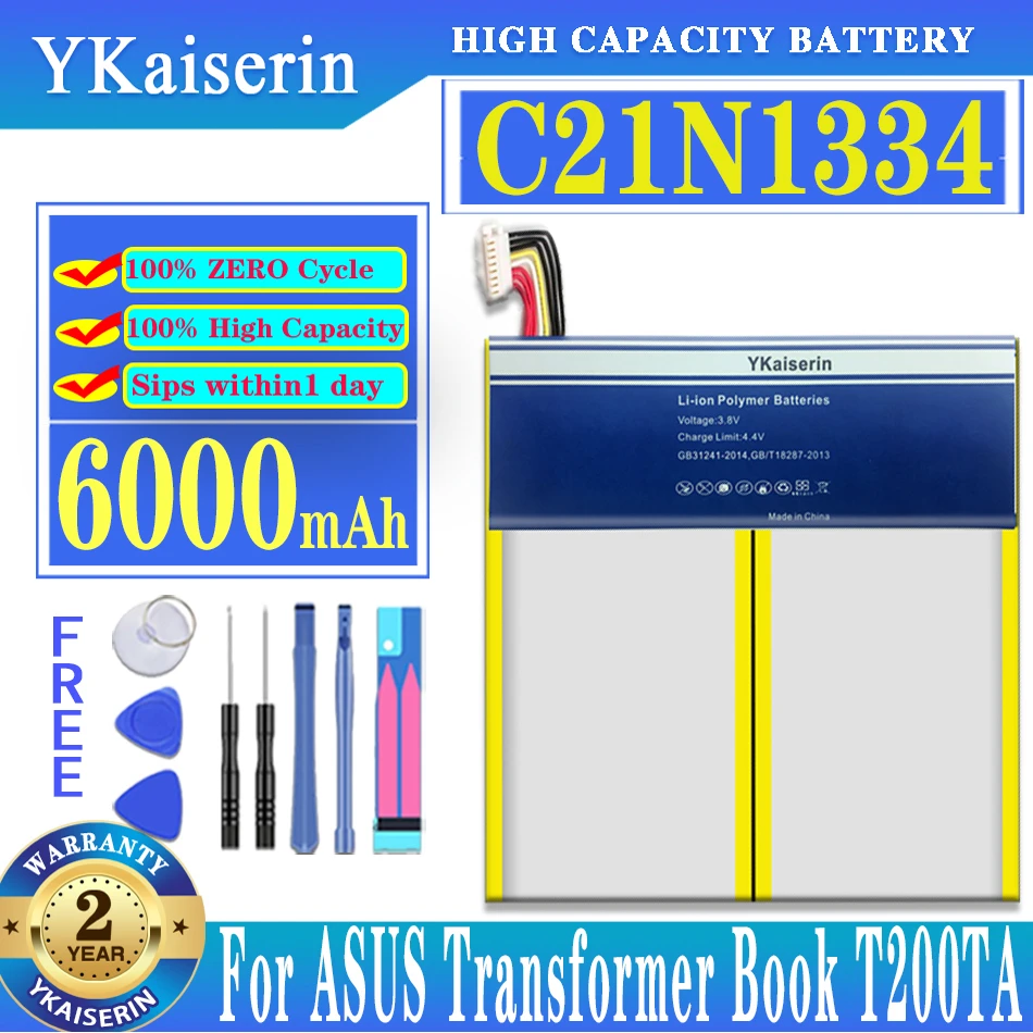 YKaiserin C21N1334 6000mAh Batéria Pre Asus Transformer Book T200TA,T200TA-1A,T200TA-1K,T200TA-1R,200TA-C1-BL Batérie + Nástroje