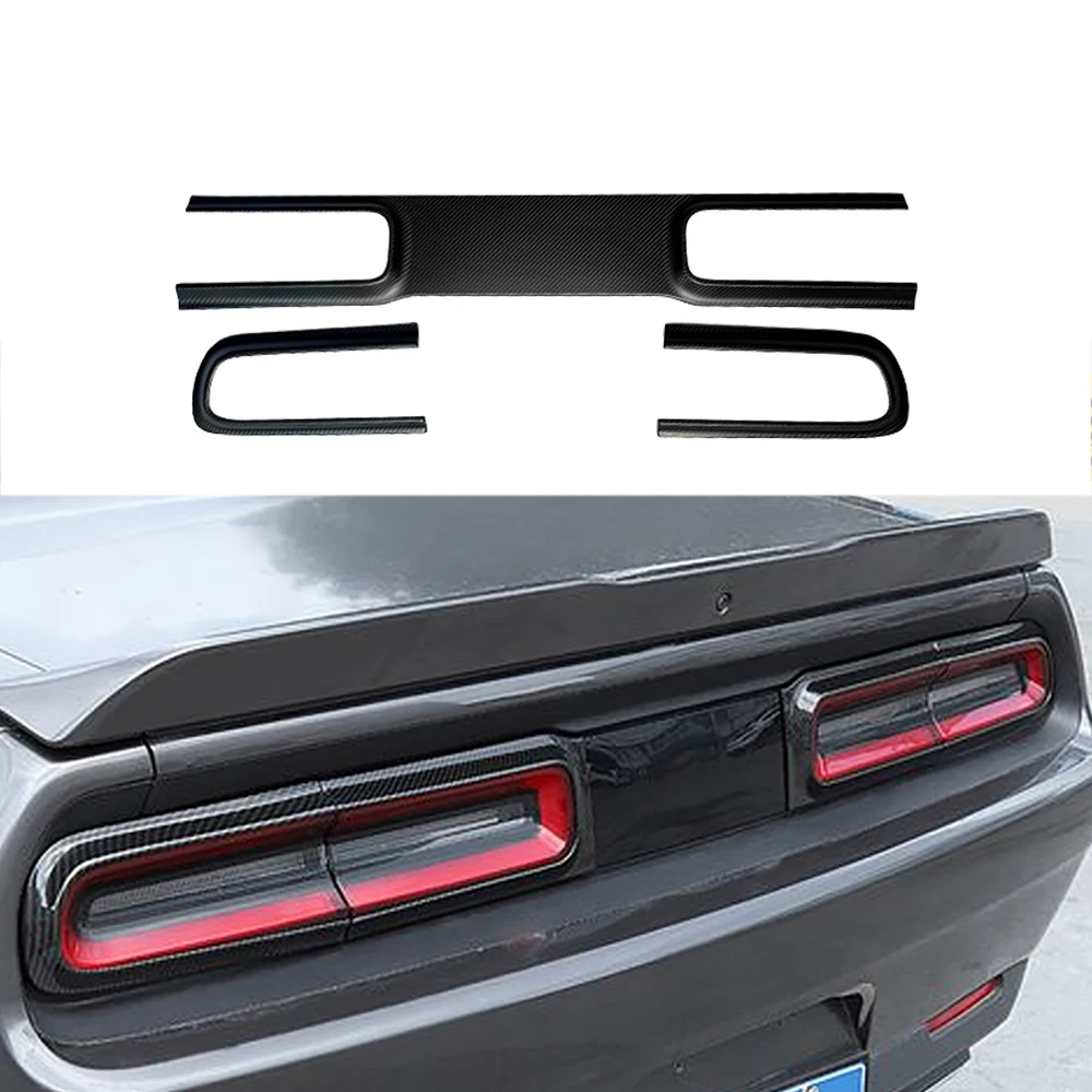 Matný Uhlíka Challenger Zadné zadné Svetlo Lampy Suchý uhličitý Zadné Lampy Dekor Rám, Kryt Výbava Pre Dodge Challenger 2015up