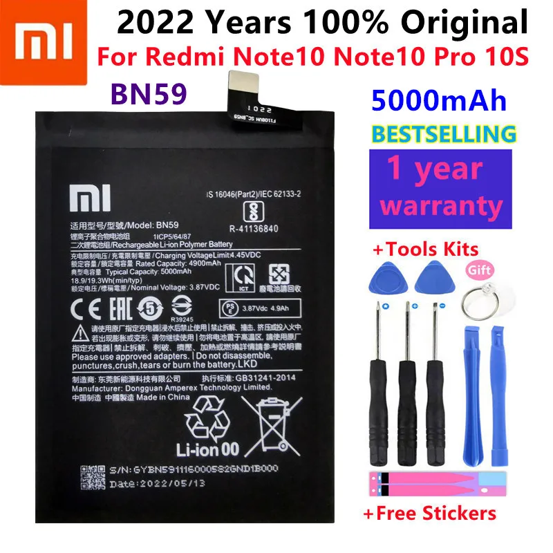 2022 Rokov, Nové Vysokej Kvality Pre Xiao Redmi Note10 Poznámka 10 Pro 10S Poznámka 10pro Globálne BN59 5000mAh Batérie Batérie+ Bezplatné Nástroje