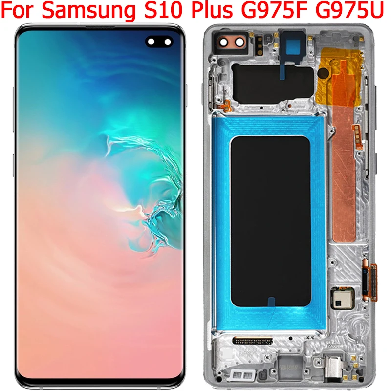 Nové S10+ LCD Pre Samsung Galaxy s rezacím zariadením S10 Plus Displej LCD Displej S Rámom 6.4