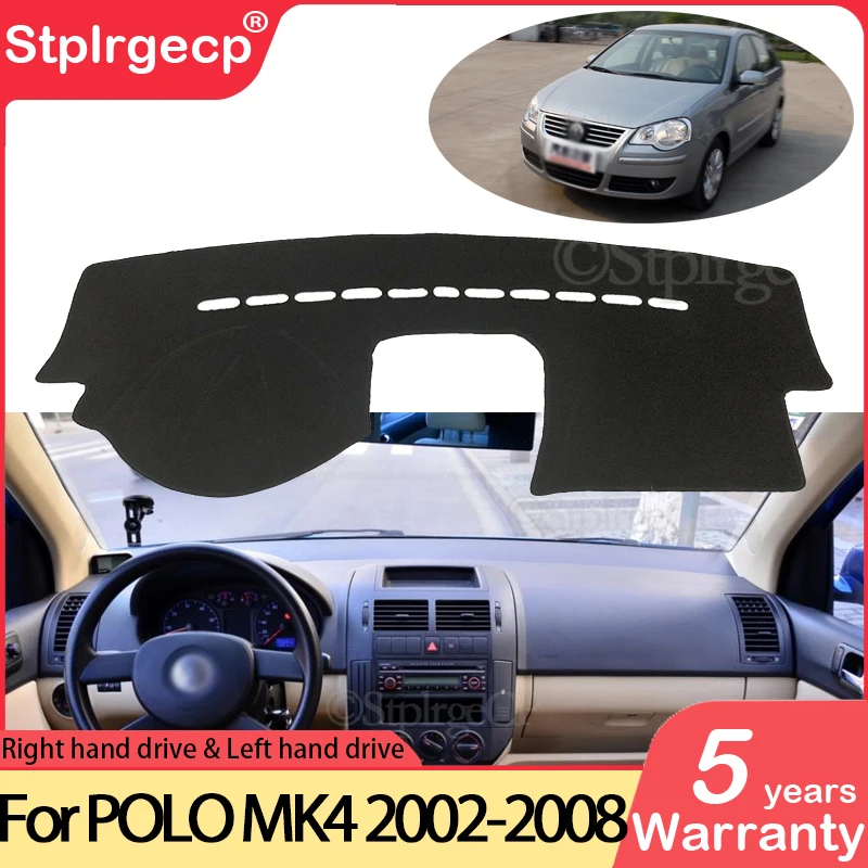pre Volkswagen VW POLO MK4 2002~2008 9N 9N3 Anti-Slip Mat Panel Kryt Pad Slnečník Dashmat Koberec Príslušenstvo 2003 2007 2008